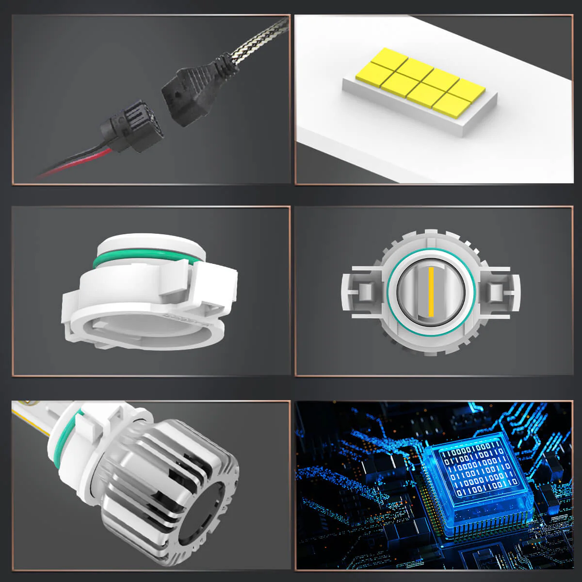 50W 5202 2504 PSX24W LC Plus Series | 5,000LM 6000K LED Fog Light Bulbs - Image 10