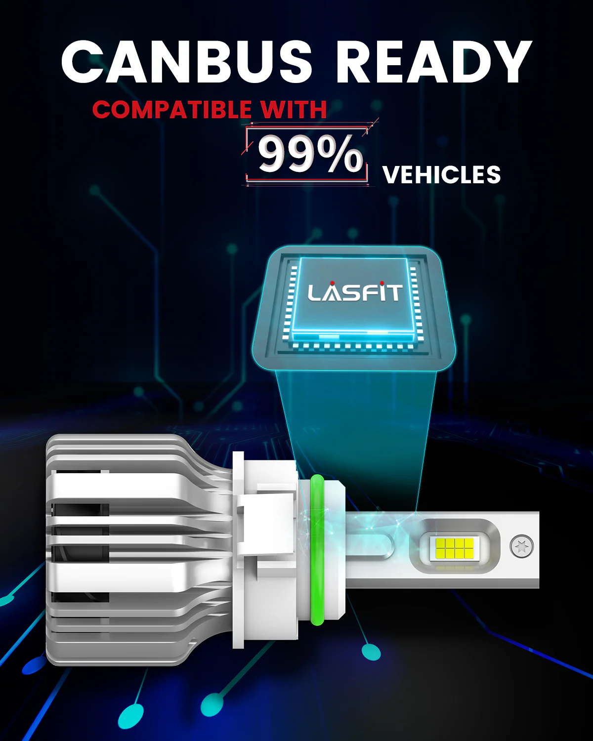 50W 5202 2504 PSX24W LC Plus Series | 5,000LM 6000K LED Fog Light Bulbs - Image 3