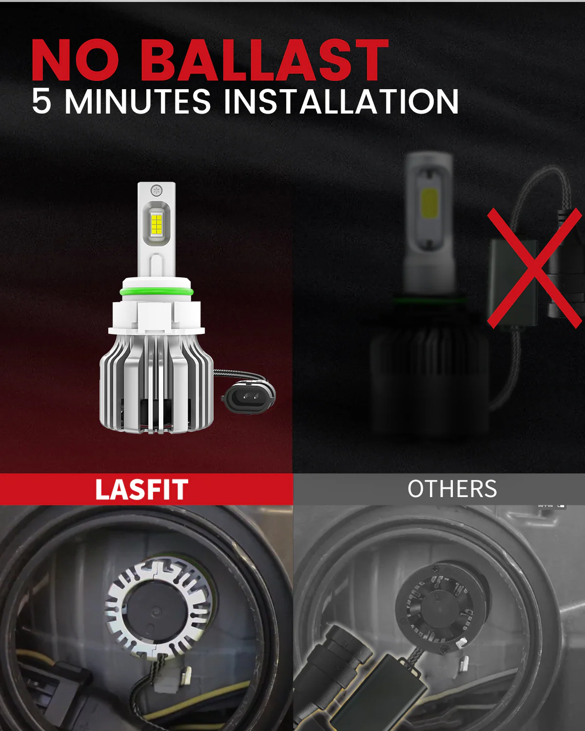 50W 5202 2504 PSX24W LC Plus Series | 5,000LM 6000K LED Fog Light Bulbs - Image 7