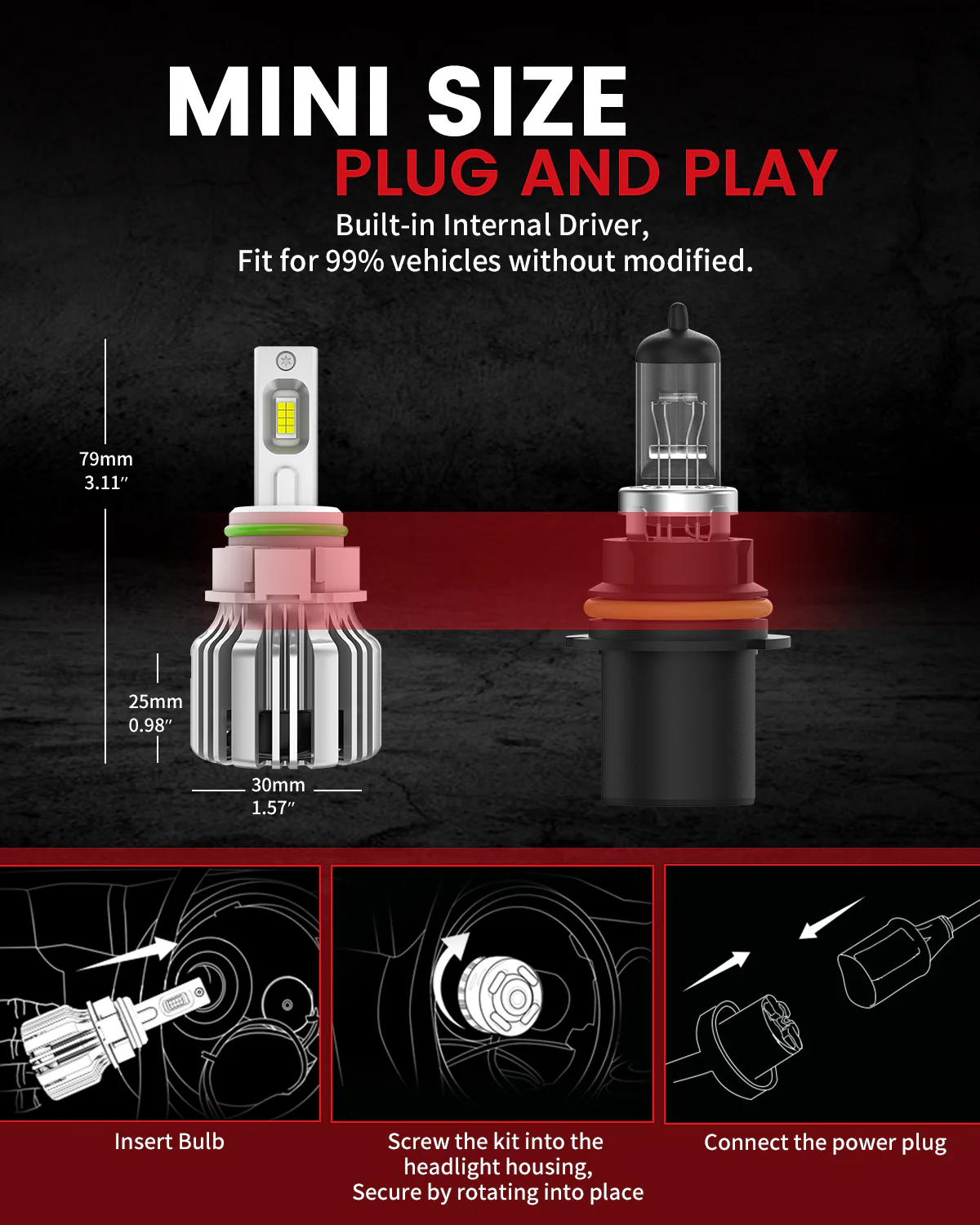 50W 5202 2504 PSX24W LC Plus Series | 5,000LM 6000K LED Fog Light Bulbs - Image 8