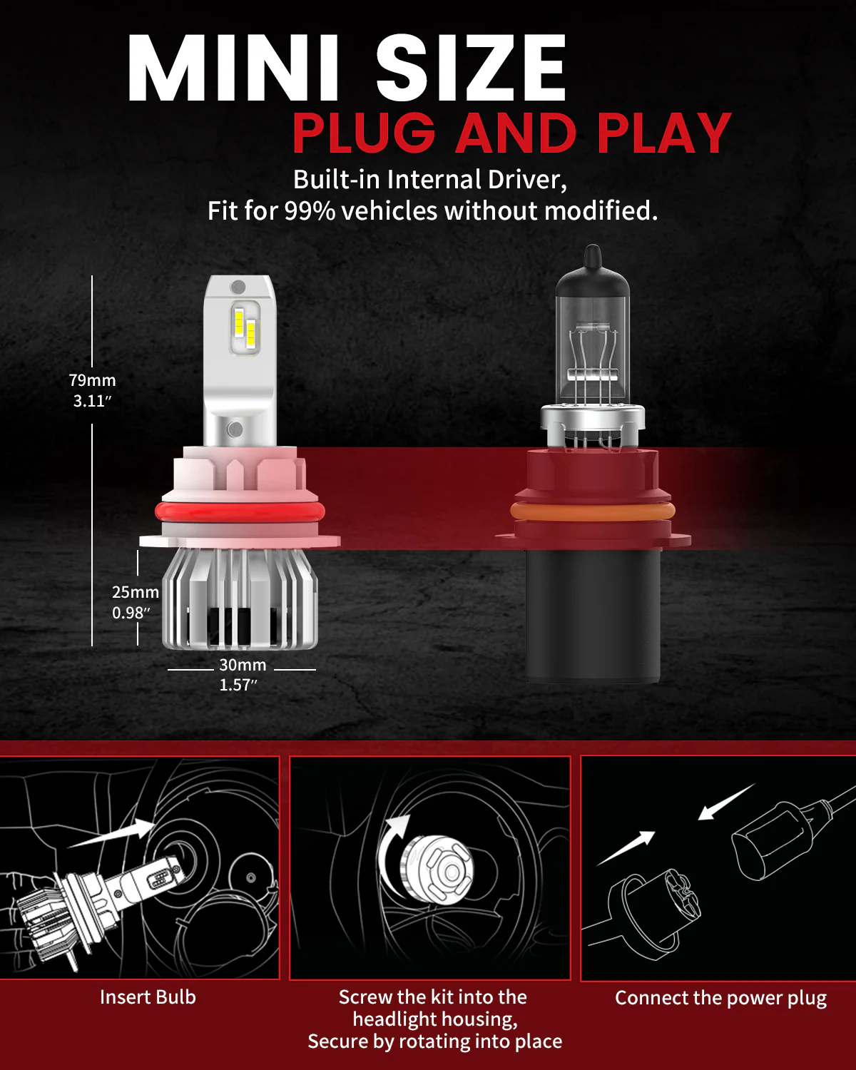 50W 9004 HB1 LC Plus Series | 5,000LM 6000K LED Bulbs - Image 7