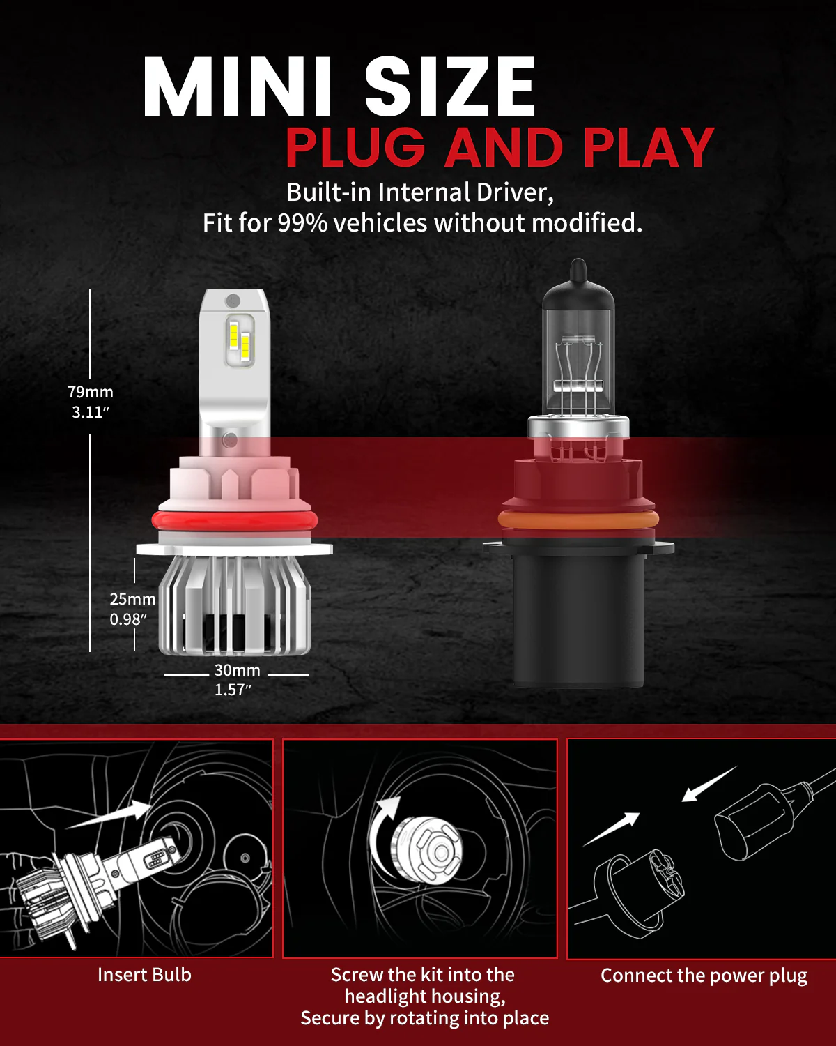 50W 9007 HB5 LC Plus Series | 5,000LM 6000K LED Bulbs - Image 10