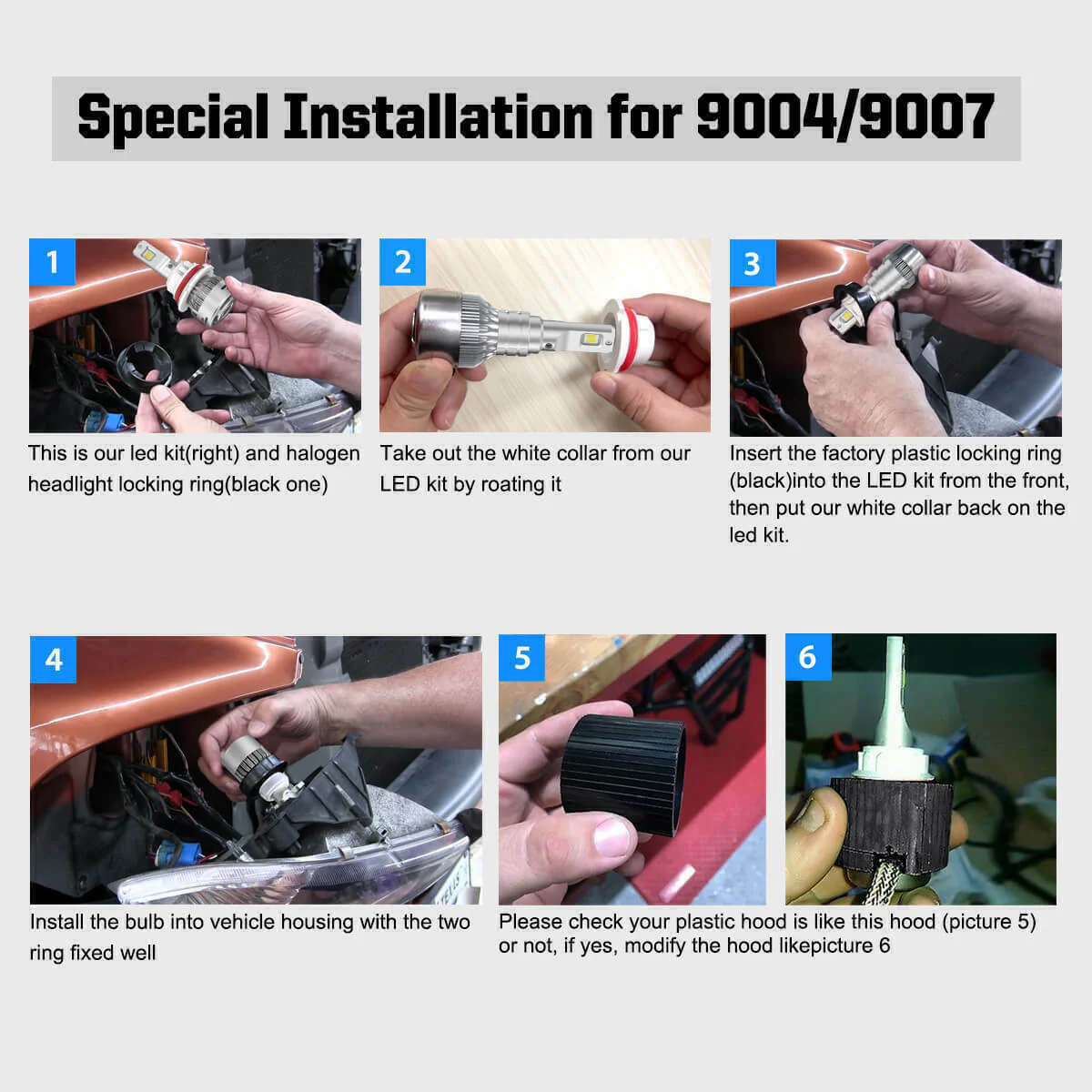 50W 9007 HB5 LC Plus Series | 5,000LM 6000K LED Bulbs - Image 4