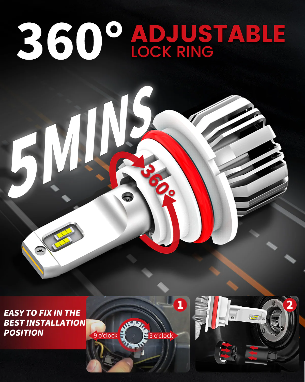50W 9007 HB5 LC Plus Series | 5,000LM 6000K LED Bulbs - Image 6