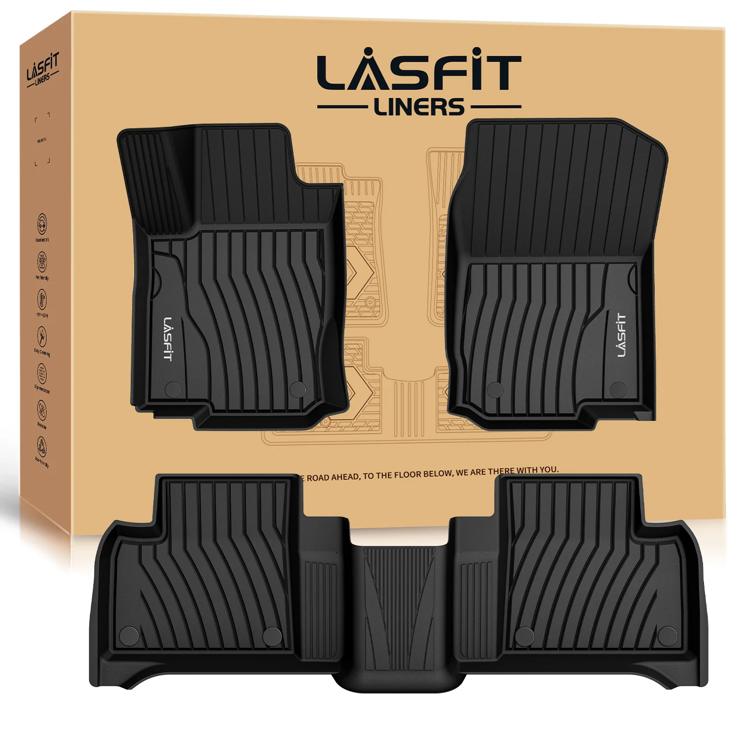 Fit for 2016-2019 Mercedes-Benz GLE Custom Floor Mats TPE Material 1st & 2nd Row Seat - Image 10