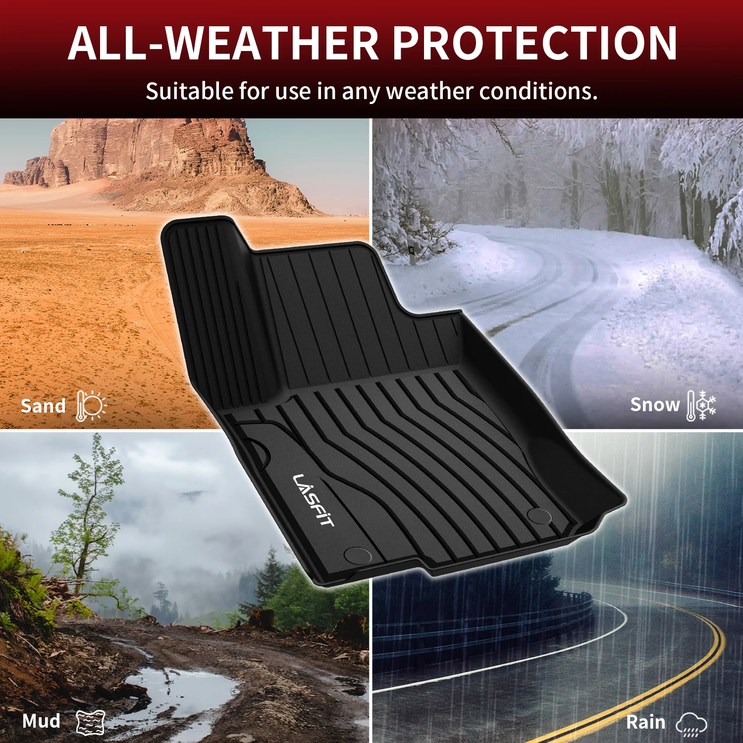 Fit for 2016-2019 Mercedes-Benz GLE Custom Floor Mats TPE Material 1st & 2nd Row Seat - Image 6