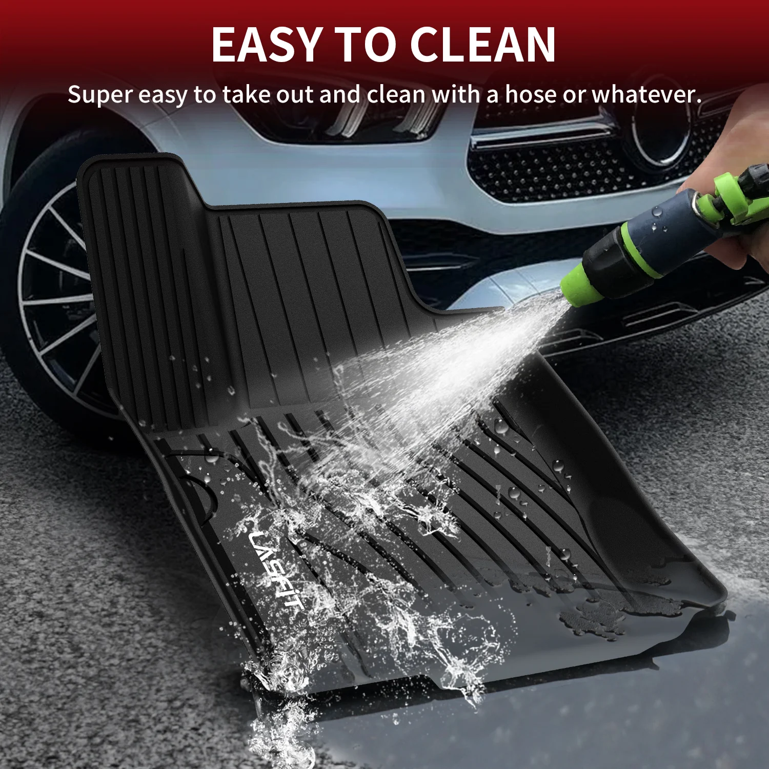Fit for 2016-2019 Mercedes-Benz GLE Custom Floor Mats TPE Material 1st & 2nd Row Seat - Image 7