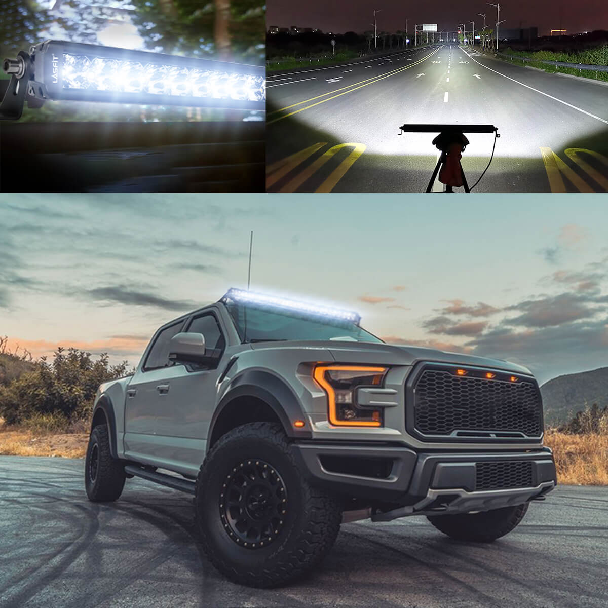 LASFIT Off-Road LED Light Bars 12 22 32 42 52 Inch Spot Flood Combo Single Row - White - Image 50