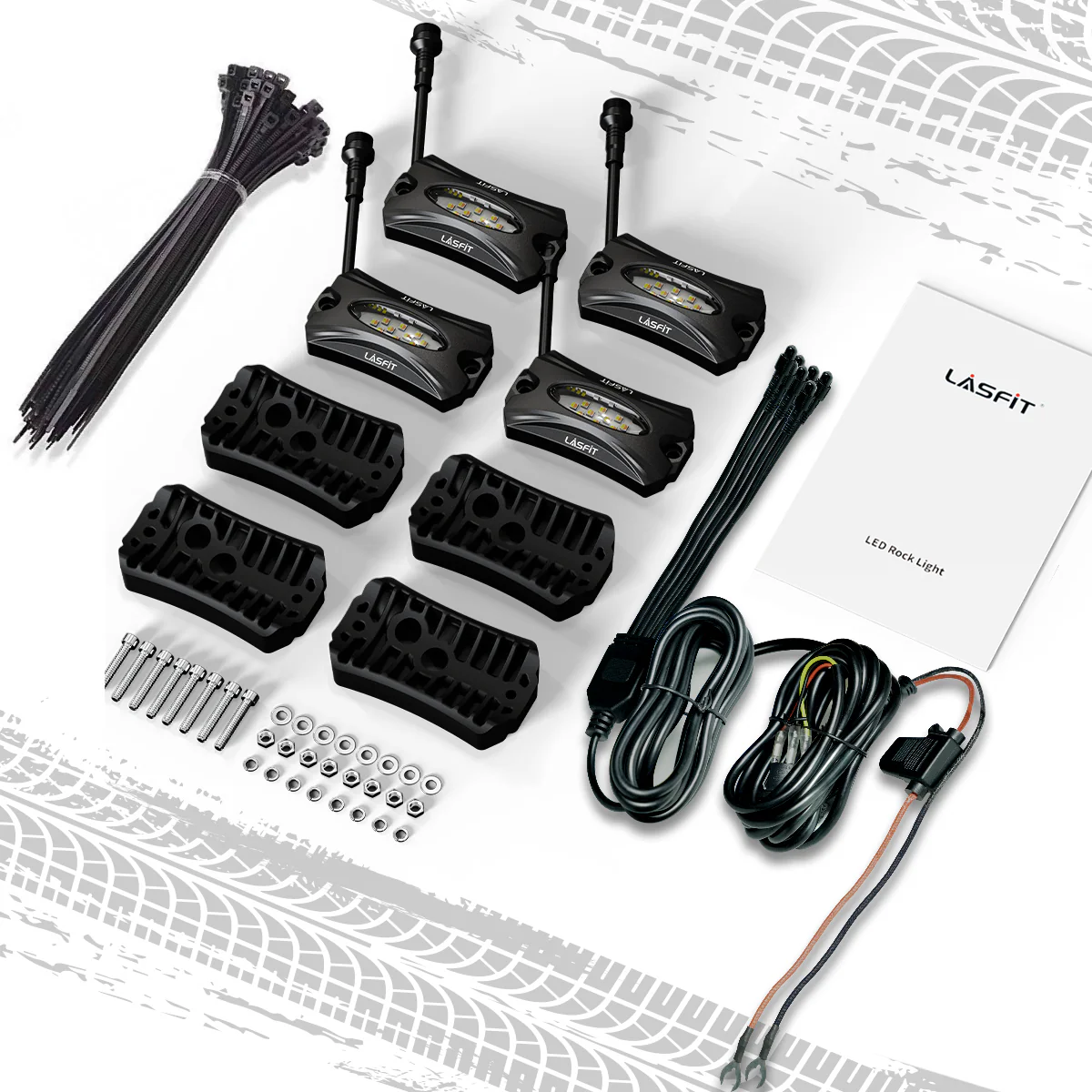 Lasfit Off-Road Switchback LED Rock Lights Kit White & Amber - Image 14