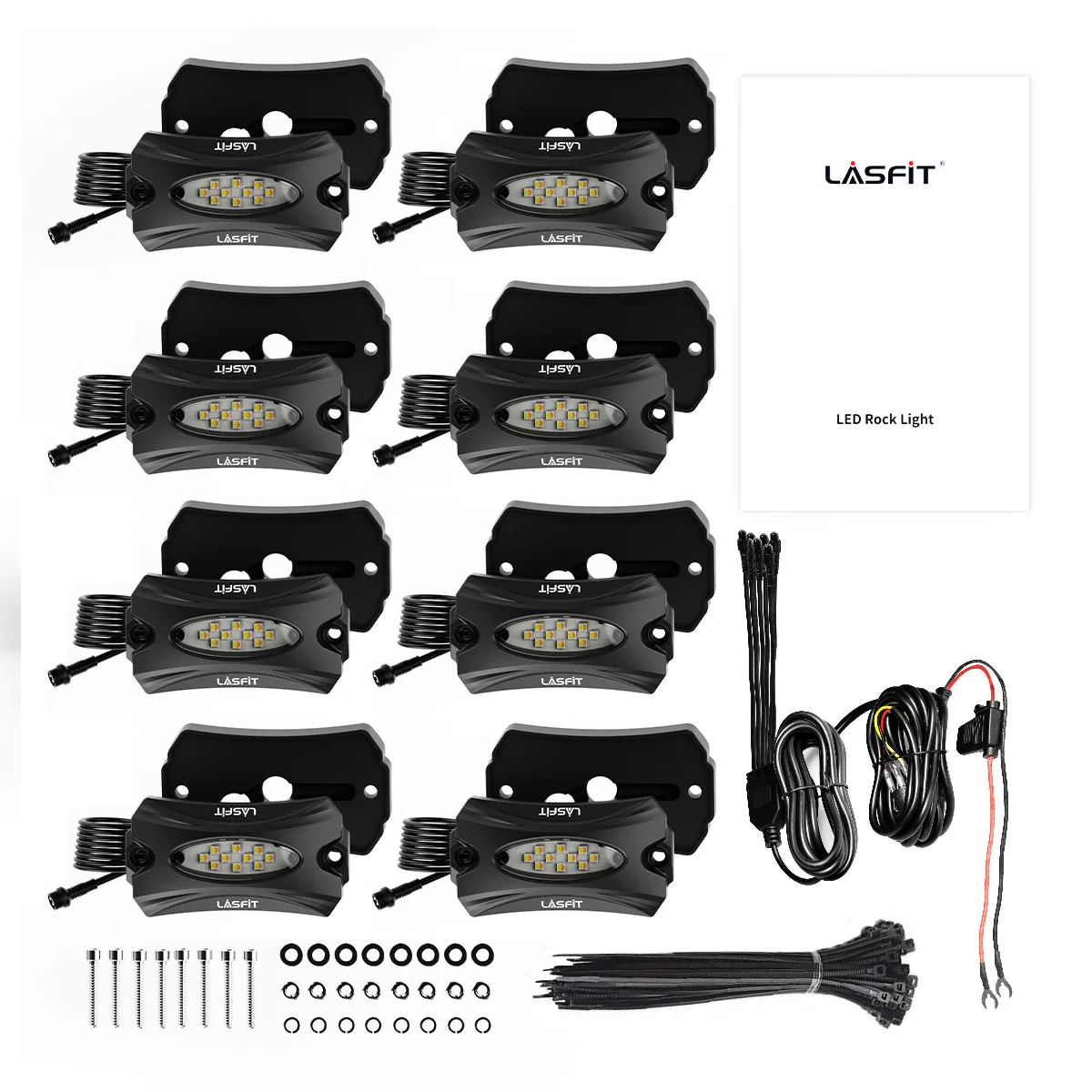 Lasfit Off-Road Switchback LED Rock Lights Kit White & Amber - Image 16