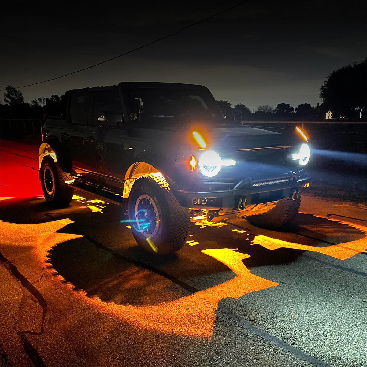 Lasfit Off-Road Switchback LED Rock Lights Kit White & Amber - Image 3