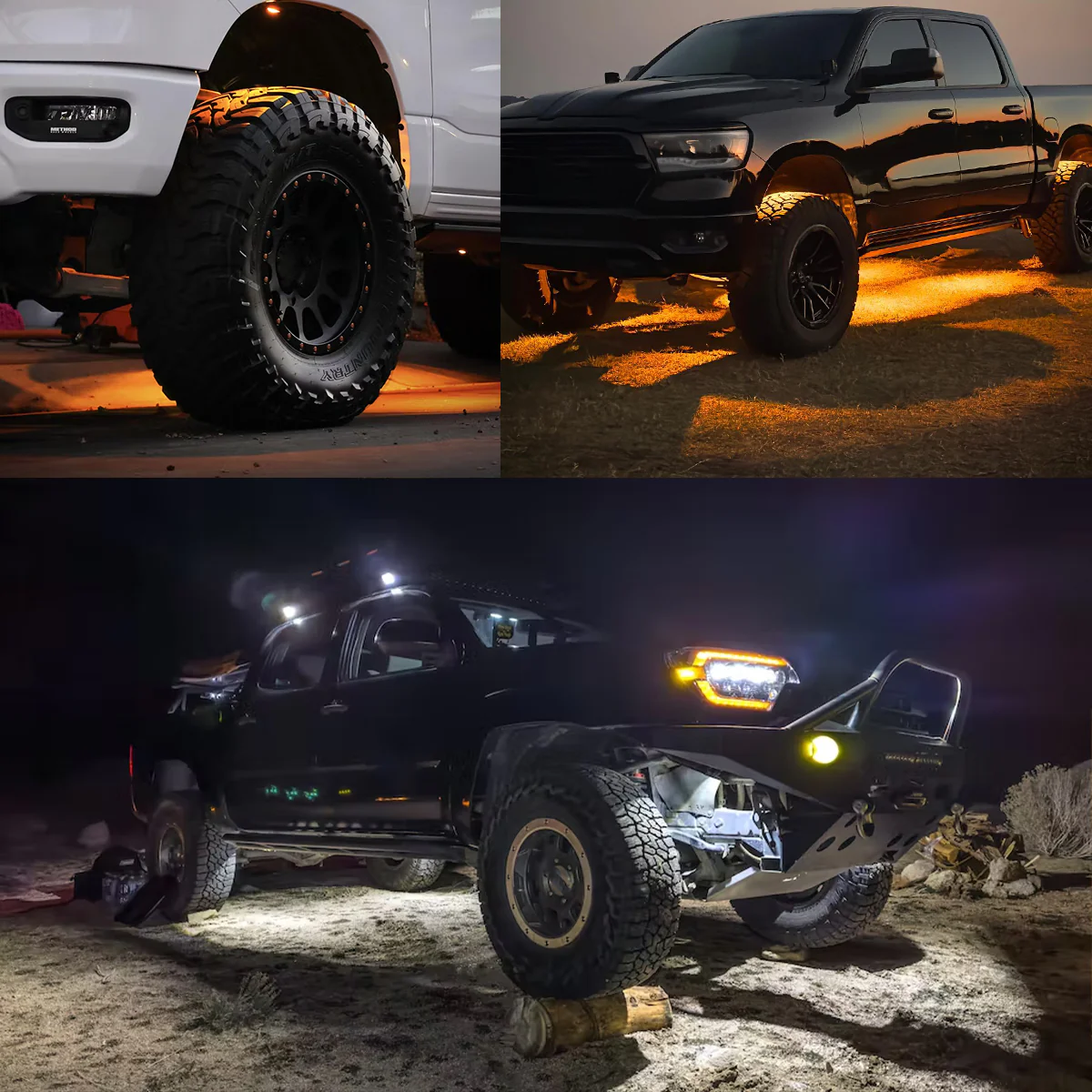 Lasfit Off-Road Switchback LED Rock Lights Kit White & Amber - Image 5