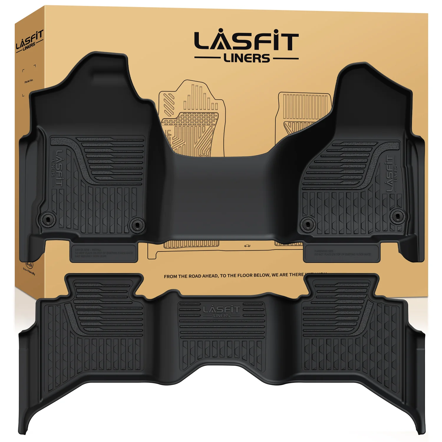 Fit for 2013-2018 Ram 1500 All-Weather 1st & 2nd row Floor Mats, Fit Carpet Floor Only - Image 18