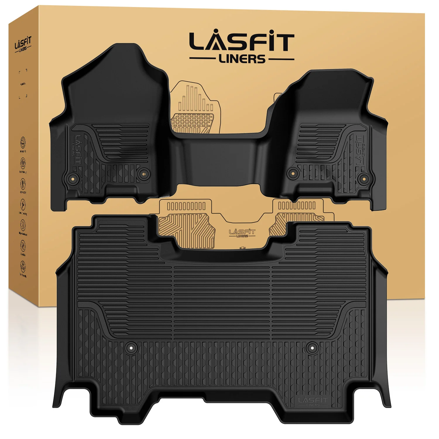 Fit for 2019-2024 Ram 1500 1st & 2nd Floor Mats, Only Fit Carpet Floor, Don't Fit Classic Model - Image 25