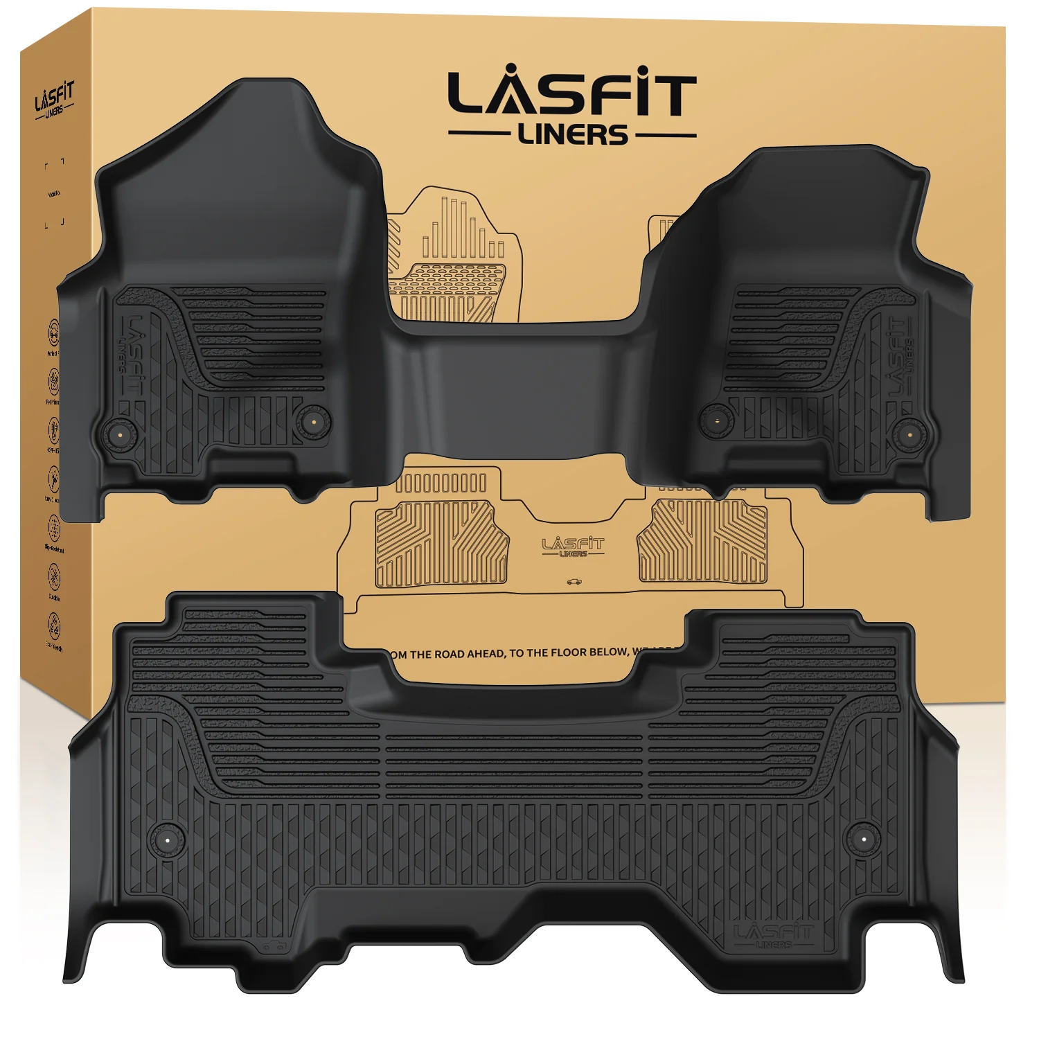 Fit for 2019-2024 Ram 1500 1st & 2nd Floor Mats, Only Fit Carpet Floor, Don't Fit Classic Model - Image 44
