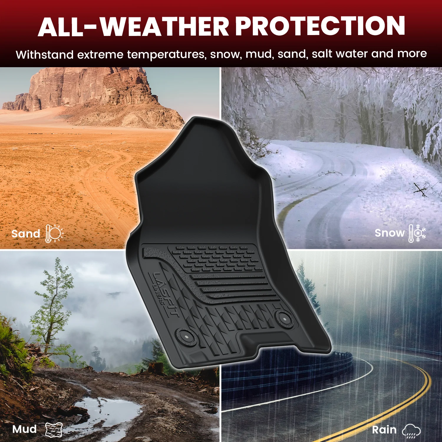 Fit for 2019-2024 Ram 1500 1st & 2nd Floor Mats, Only Fit Carpet Floor, Don't Fit Classic Model - Image 53