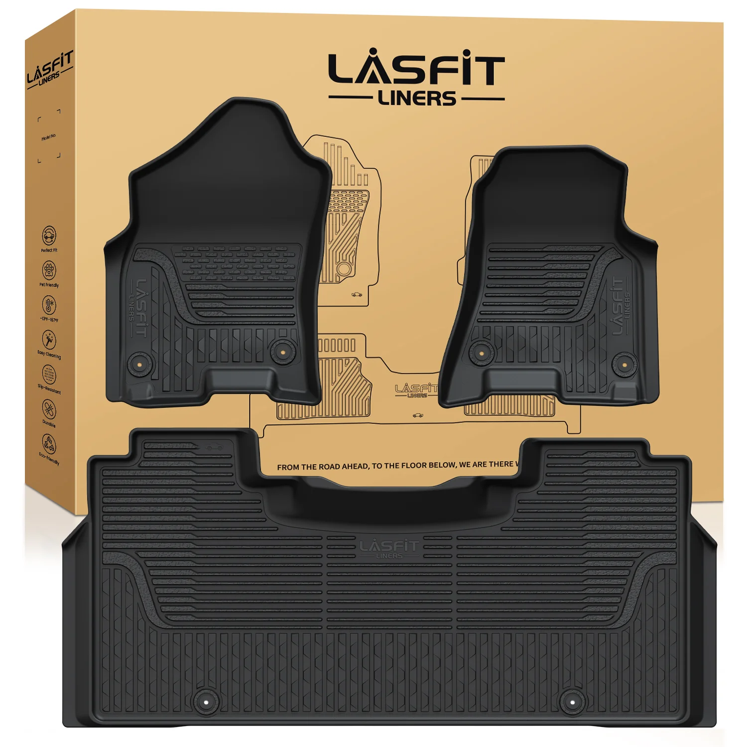 Fit for 2019-2024 Ram 1500 1st & 2nd Floor Mats, Only Fit Carpet Floor, Don't Fit Classic Model - Image 54