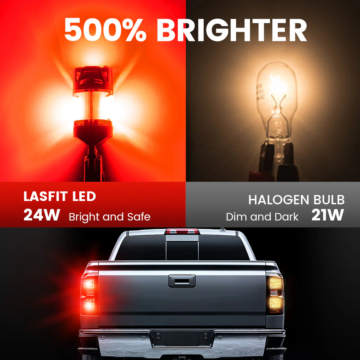 Red 3157 CanBus-Ready Rear Turn Signal Light Brake Light Tail Light LED Bulbs | D2 Series - Image 5